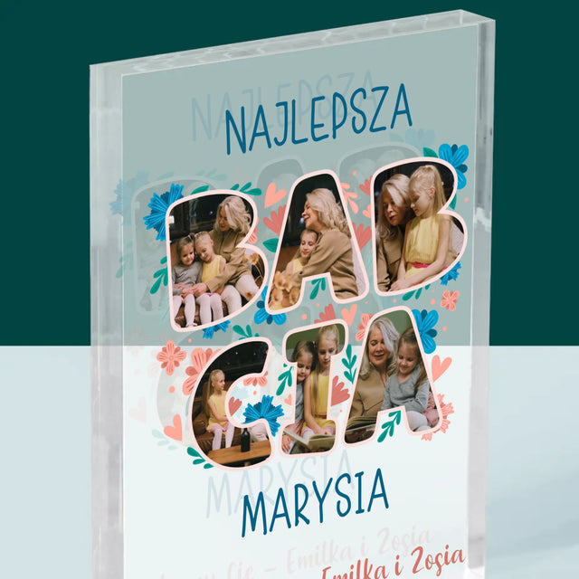 Słowo Ze Zdjęć: Najlepsza Babcia - Blok Akrylowy z Nadrukiem