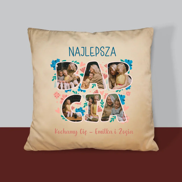 Słowo Ze Zdjęć: Najlepsza Babcia - Poduszka z Nadrukiem