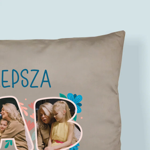 Słowo Ze Zdjęć: Najlepsza Babcia - Poduszka z Nadrukiem