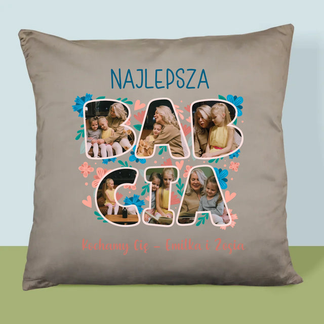Słowo Ze Zdjęć: Najlepsza Babcia - Poduszka z Nadrukiem
