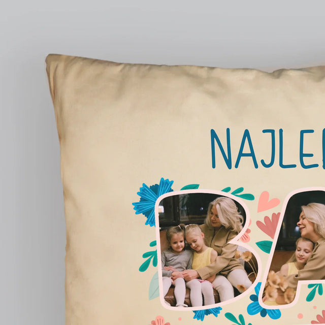 Słowo Ze Zdjęć: Najlepsza Babcia - Poduszka z Nadrukiem