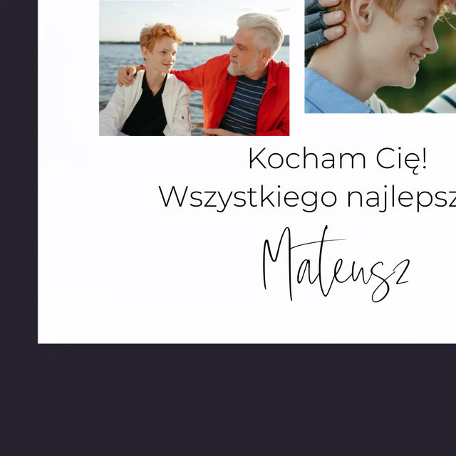 Fotokolaż: Dziadku Kocham Cię - Personalizowany Kalendarz Ścienny