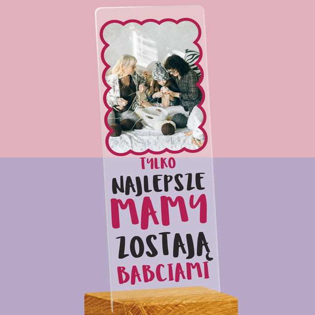 Zdjęcie i Podpis: Najlepsze Mamy Zostają Babciami - Zdjęcie Na Szkle Akrylowym Fotobudka