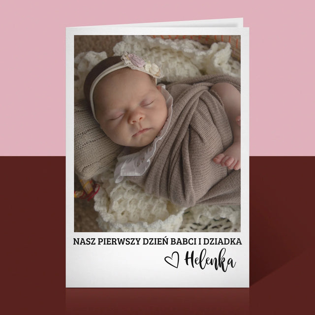 Zdjęcie i Podpis: Pierwszy Dzień Babci i Dziadka - Kartka z Życzeniami