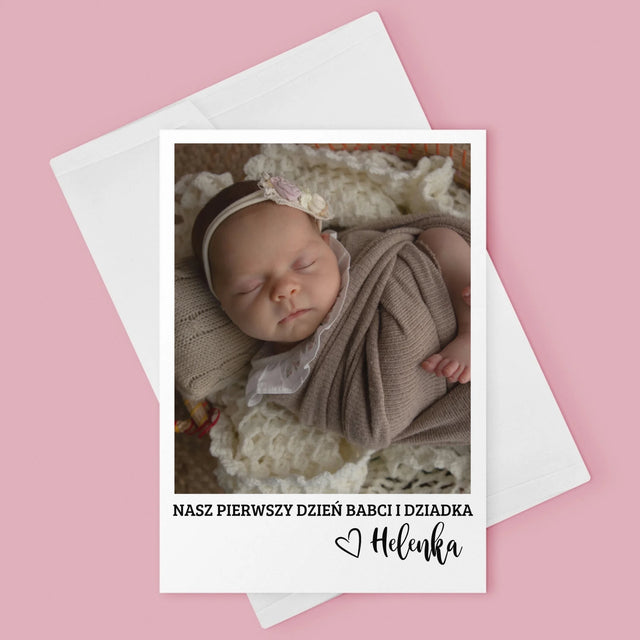 Zdjęcie i Podpis: Pierwszy Dzień Babci i Dziadka - Kartka z Życzeniami