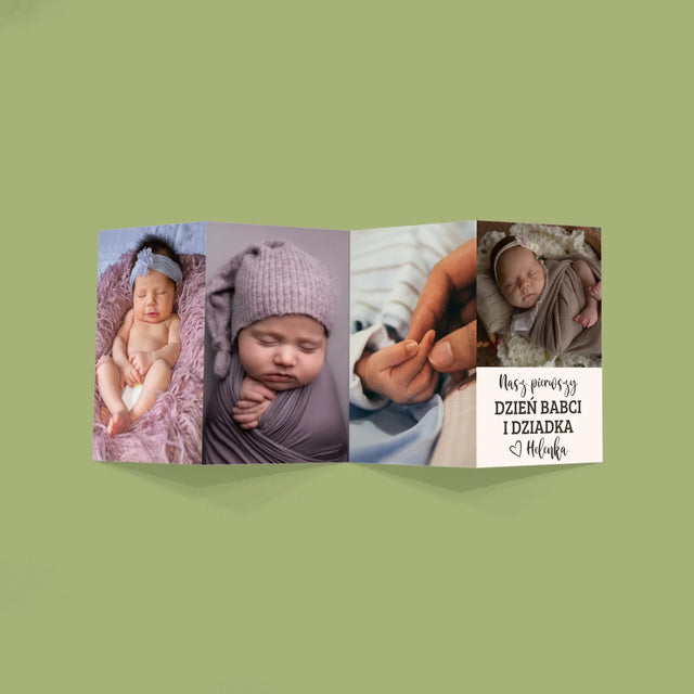 Zdjęcie i Podpis: Pierwszy Dzień Babci i Dziadka - Duża Harmonijka Ze Zdjęć