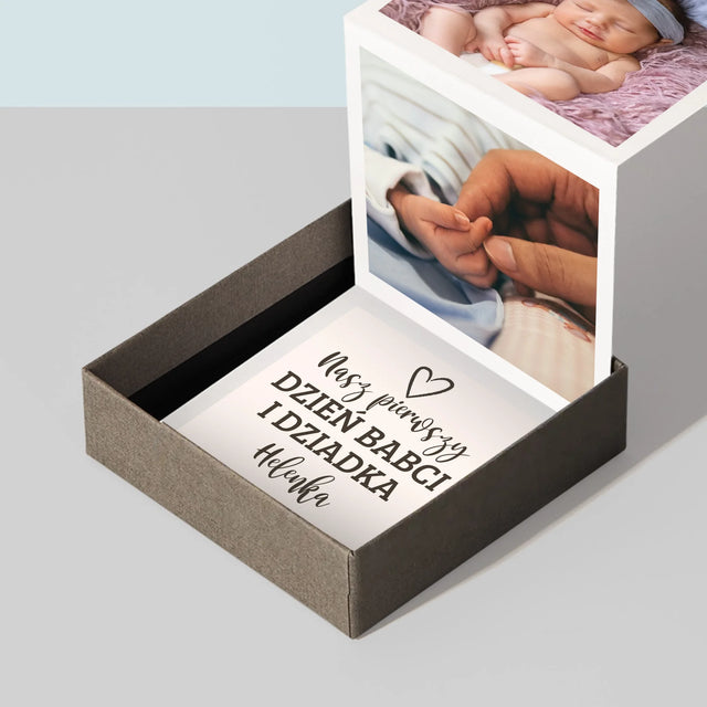 Zdjęcie i Podpis: Pierwszy Dzień Babci i Dziadka - Zestaw Zdjęć Harmonijka