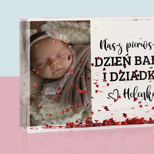 Zdjęcie i Podpis: Pierwszy Dzień Babci i Dziadka - Ramka Wodna