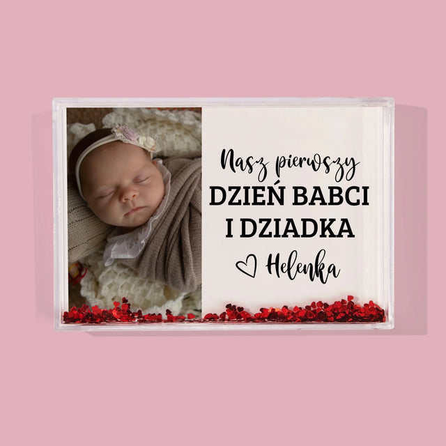 Zdjęcie i Podpis: Pierwszy Dzień Babci i Dziadka - Ramka Wodna