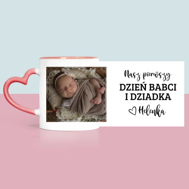 Zdjęcie i Podpis: Pierwszy Dzień Babci i Dziadka - Kubek z Nadrukiem