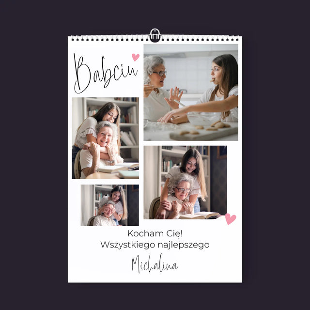 Fotokolaż: Babciu Kocham Cię - Personalizowany Kalendarz Ścienny