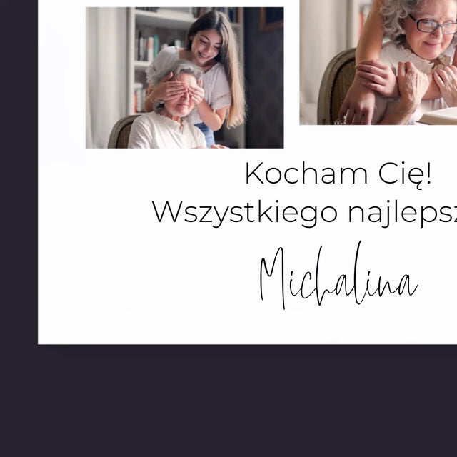 Fotokolaż: Babciu Kocham Cię - Personalizowany Kalendarz Ścienny