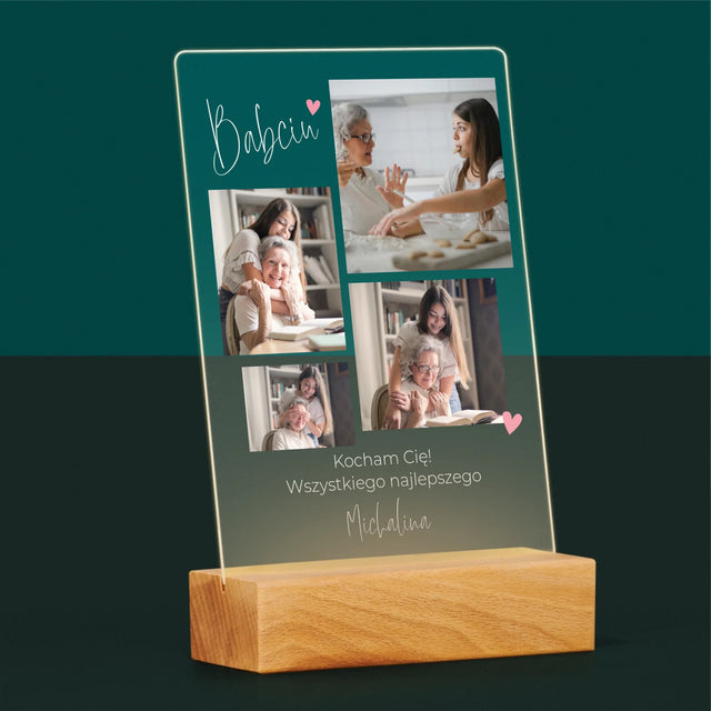 Fotokolaż: Babciu Kocham Cię - Wydruk Na Szkle Akrylowym