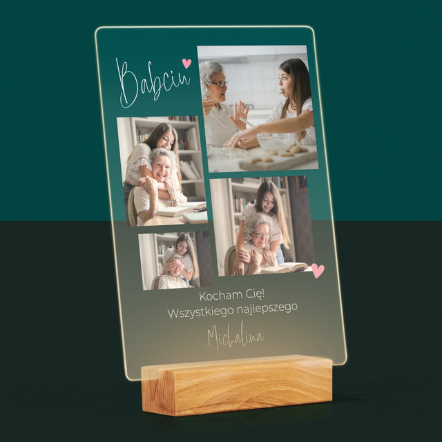 Fotokolaż: Babciu Kocham Cię - Wydruk Na Szkle Akrylowym