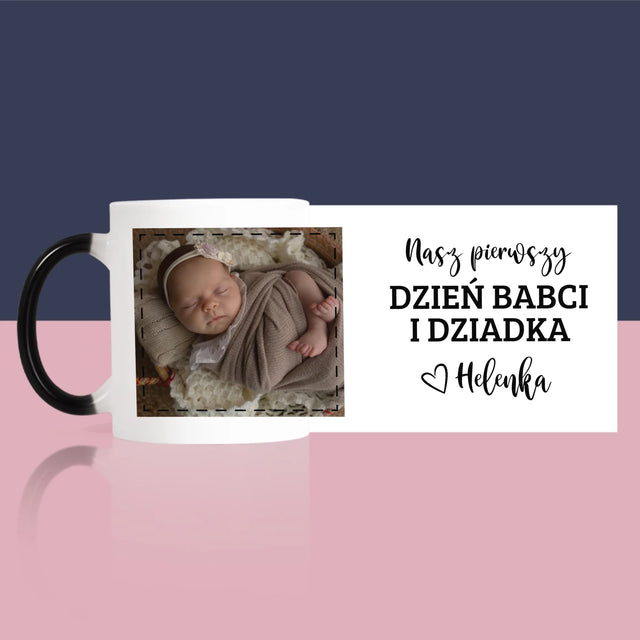Zdjęcie i Podpis: Pierwszy Dzień Babci i Dziadka - Kubek z Nadrukiem