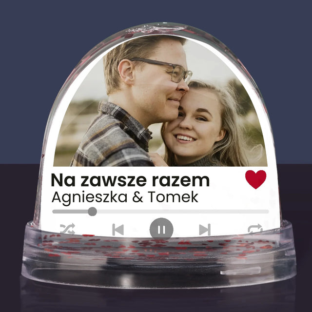 Zdjęcie i Podpis: Spotify z Twoim Zdjęciem - Kula Śnieżna