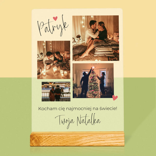 Fotokolaż: Kochanie Kocham Cię - Wydruk Na Szkle Akrylowym