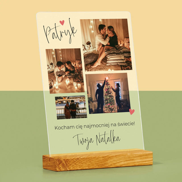 Fotokolaż: Kochanie Kocham Cię - Wydruk Na Szkle Akrylowym