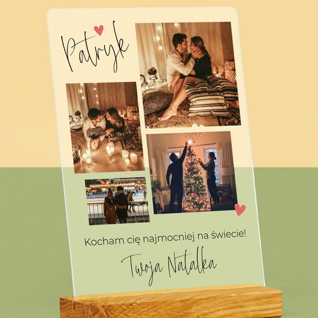 Fotokolaż: Kochanie Kocham Cię - Wydruk Na Szkle Akrylowym