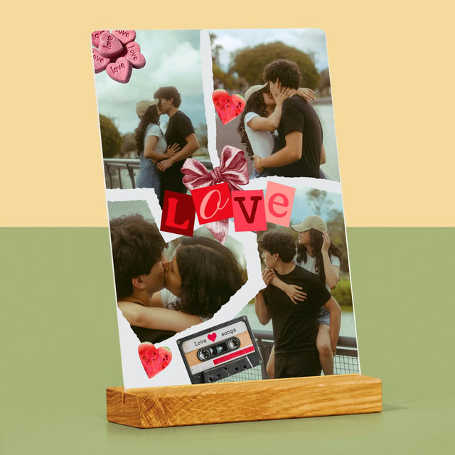 Fotokolaż: Love Retro - Wydruk Na Szkle Akrylowym