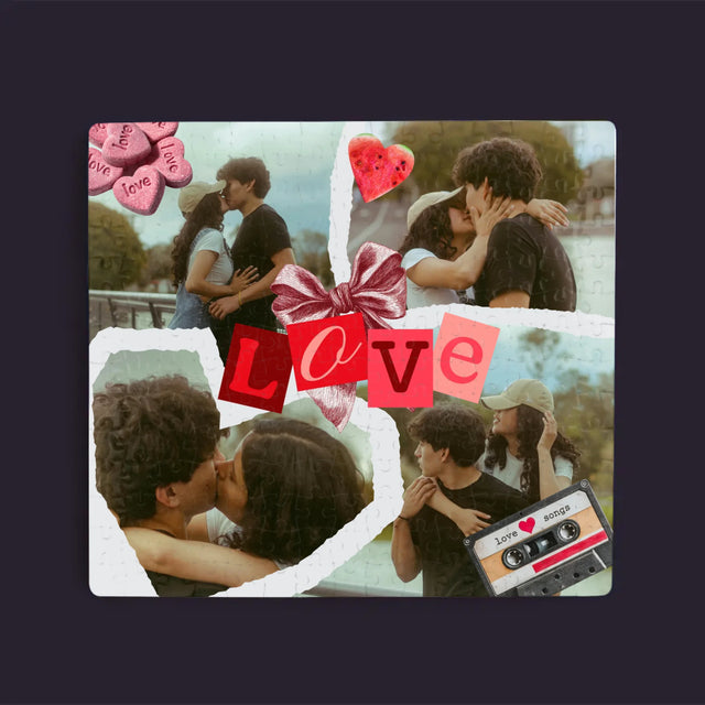 Fotokolaż: Love Retro - Puzzle Personalizowane