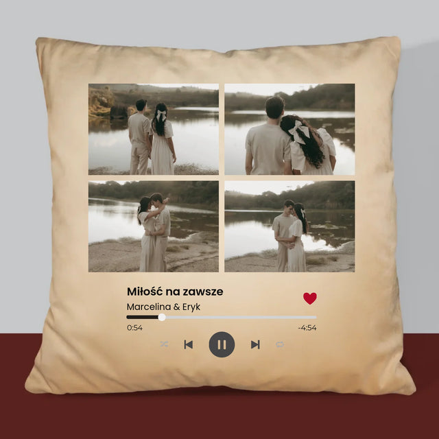 Fotokolaż: Spotify 4 Zdjęcia - Poduszka z Nadrukiem