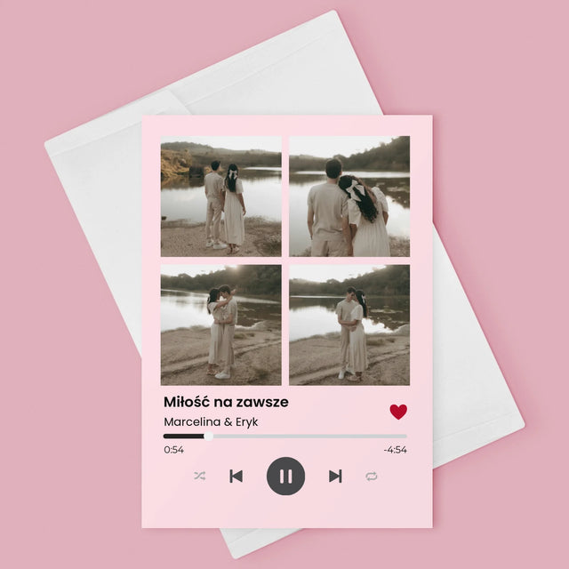 Fotokolaż: Spotify 4 Zdjęcia - Kartka z Życzeniami