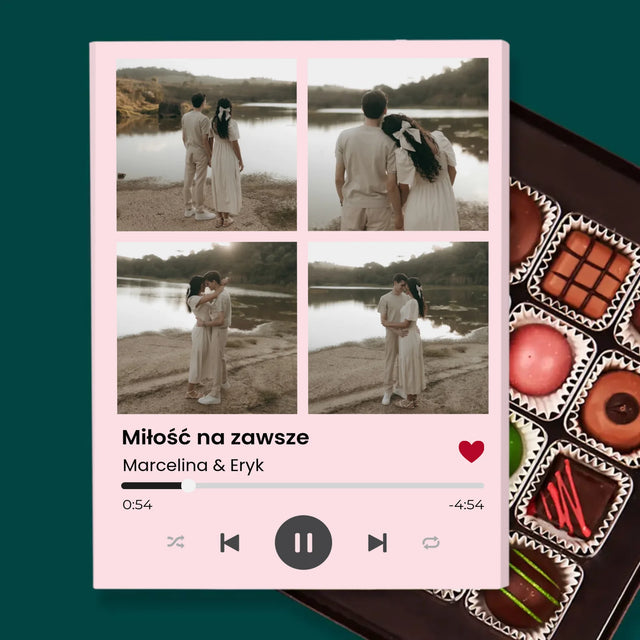 Fotokolaż: Spotify 4 Zdjęcia - Personalizowane Praliny
