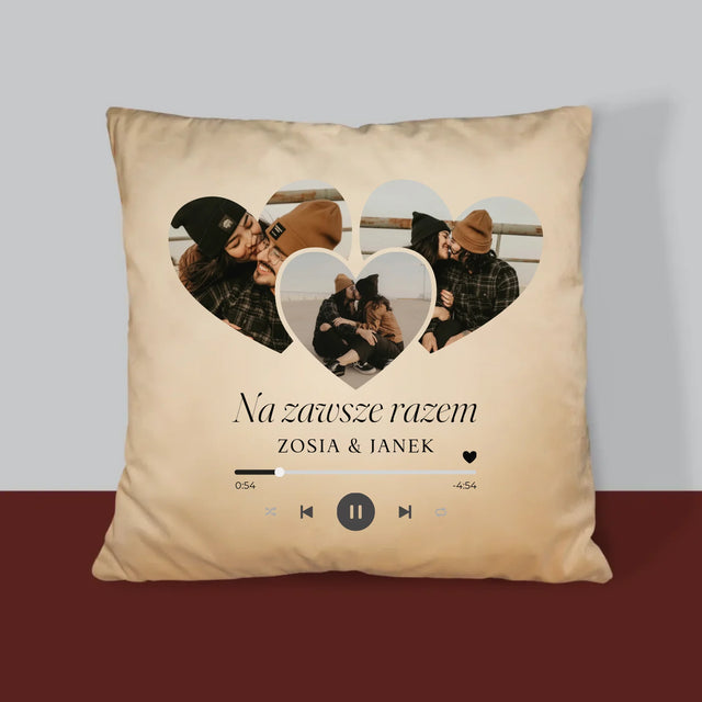 Fotokolaż: Spotify Serca - Poduszka z Nadrukiem