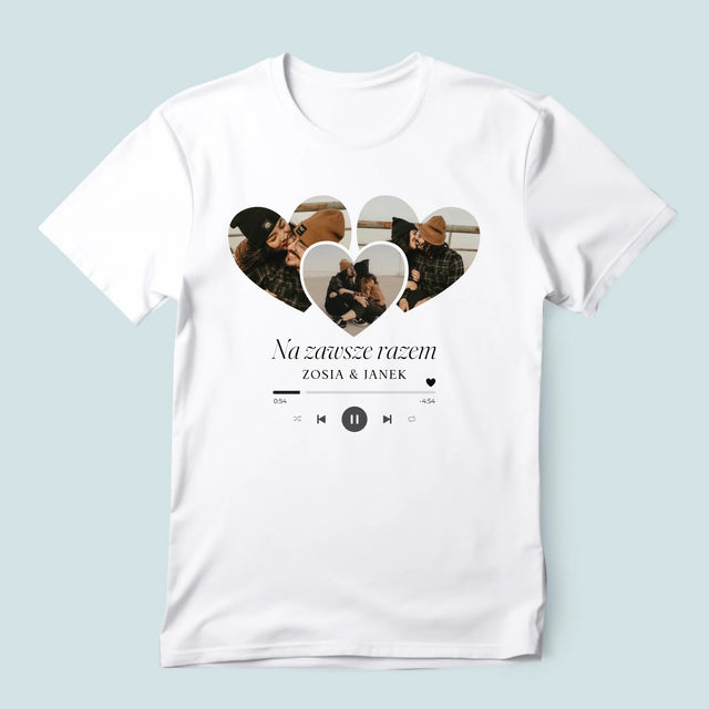 Fotokolaż: Spotify Serca - Koszulka Męska z Nadrukiem