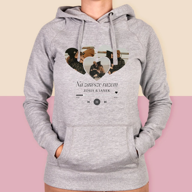 Fotokolaż: Spotify Serca - Bluza Damska z Kapturem