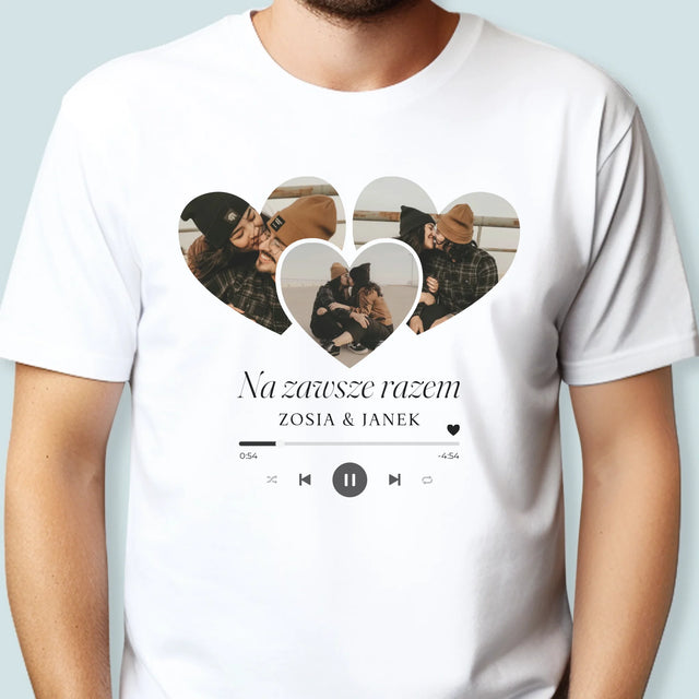 Fotokolaż: Spotify Serca - Koszulka Męska z Nadrukiem