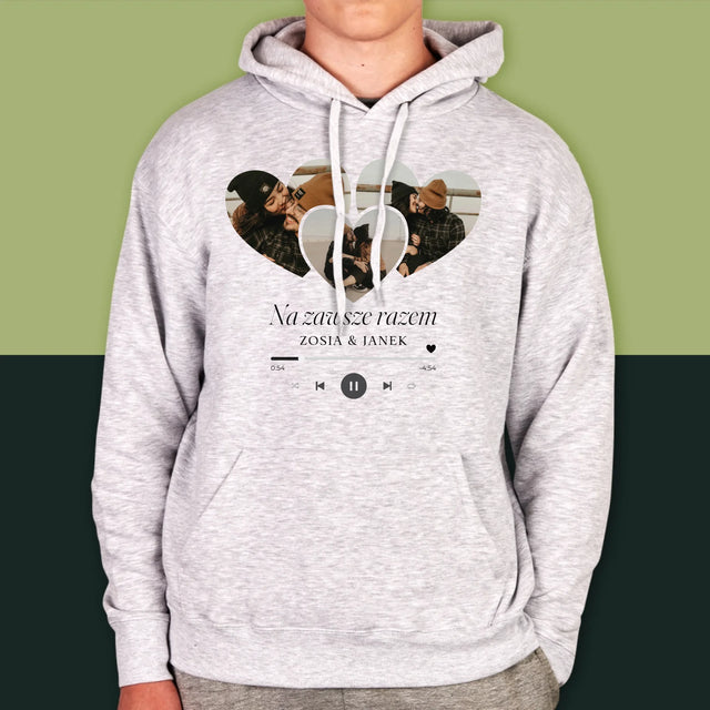 Fotokolaż: Spotify Serca - Bluza Męska z Kapturem