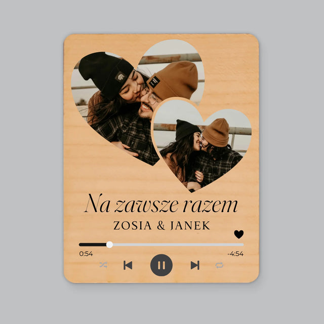 Fotokolaż: Spotify Serca - Magnes Drewniany