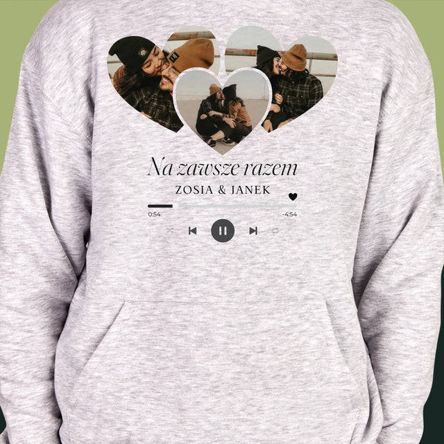 Fotokolaż: Spotify Serca - Bluza Męska z Kapturem