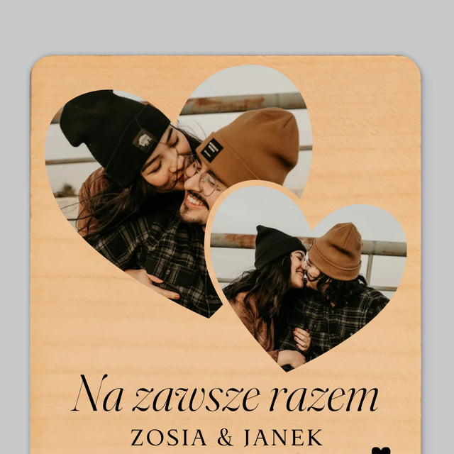 Fotokolaż: Spotify Serca - Magnes Drewniany