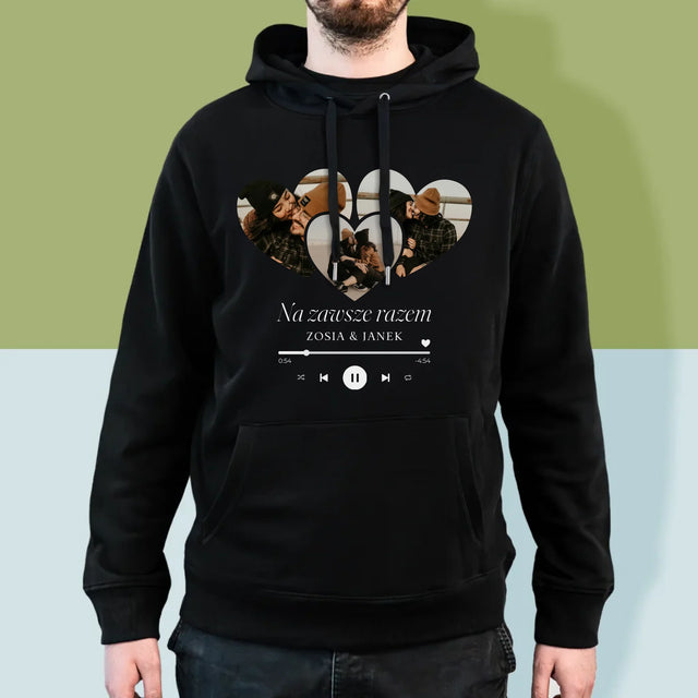 Fotokolaż: Spotify Serca - Bluza Męska z Kapturem