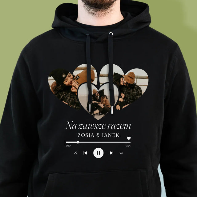 Fotokolaż: Spotify Serca - Bluza Męska z Kapturem