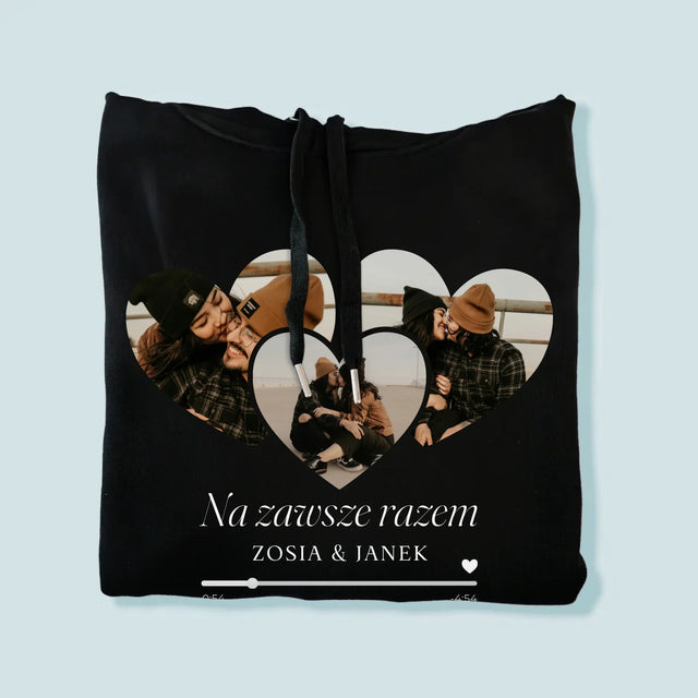 Fotokolaż: Spotify Serca - Bluza Męska z Kapturem