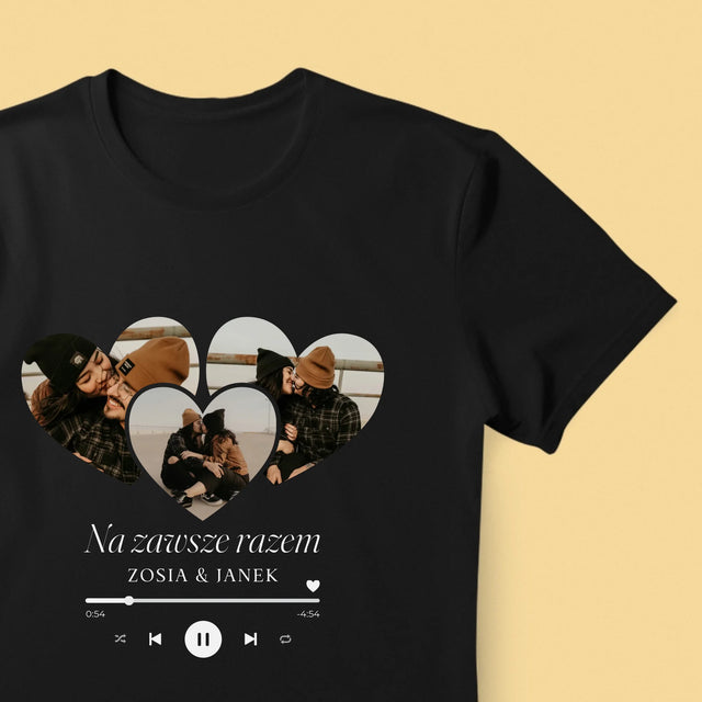 Fotokolaż: Spotify Serca - Koszulka Męska z Nadrukiem