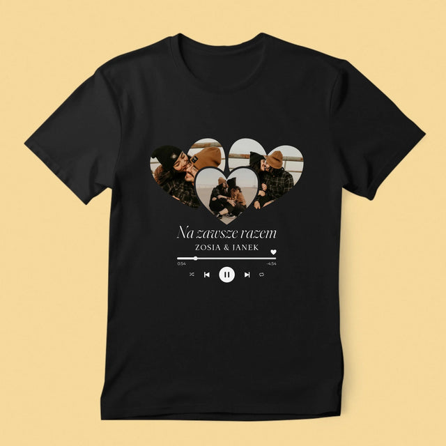 Fotokolaż: Spotify Serca - Koszulka Męska z Nadrukiem