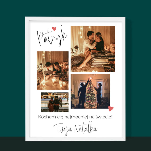 Fotokolaż: Kochanie Kocham Cię - Wydruk Obramowany