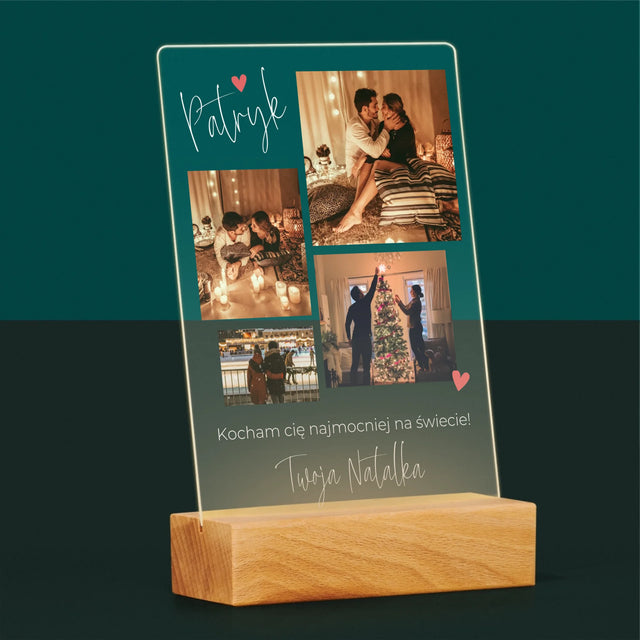 Fotokolaż: Kochanie Kocham Cię - Wydruk Na Szkle Akrylowym