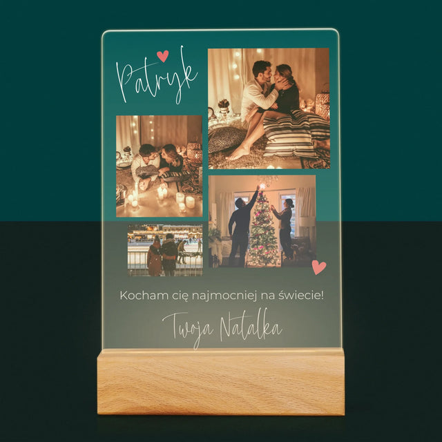 Fotokolaż: Kochanie Kocham Cię - Wydruk Na Szkle Akrylowym