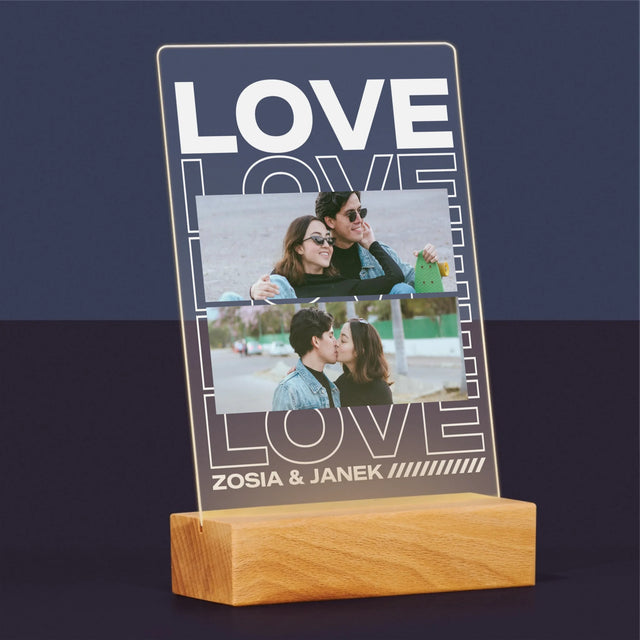 Fotokolaż: z Napisem Love - Wydruk Na Szkle Akrylowym