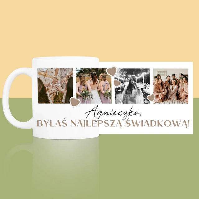 Fotokolaż: Dziękuję! Dla Świadkowej - Kubek z Nadrukiem