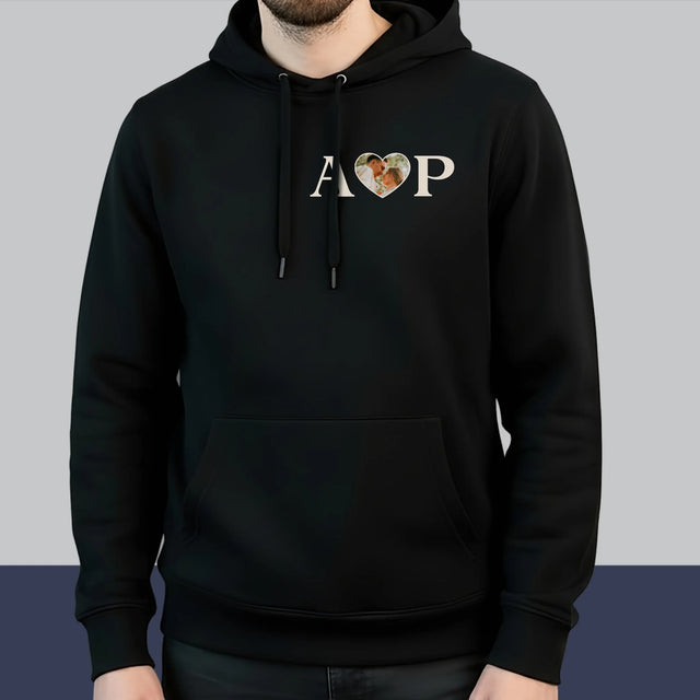 Zdjęcie I Podpis: Wasze Inicjały Z Sercem - Bluzy Dla Par