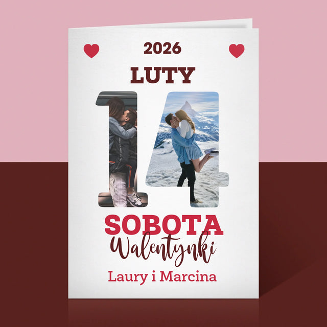 Słowo Ze Zdjęć: Walentynki Kartka z Kalendarza - Kartka z Życzeniami