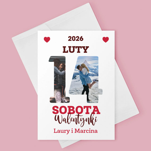 Słowo Ze Zdjęć: Walentynki Kartka z Kalendarza - Kartka z Życzeniami