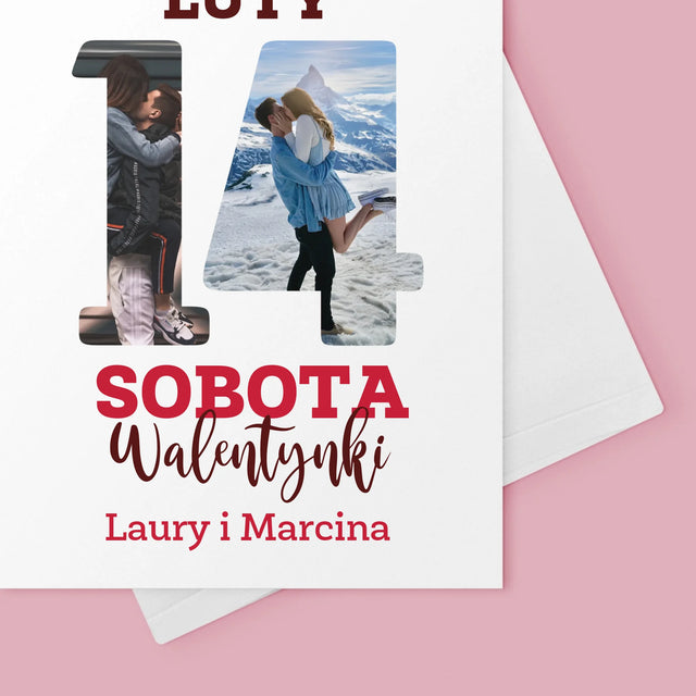 Słowo Ze Zdjęć: Walentynki Kartka z Kalendarza - Kartka z Życzeniami